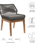 Wellspring 5-Piece Outdoor Patio Teak Wood Dining Set