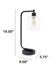 Iron Desk Lamp With Glass Shade