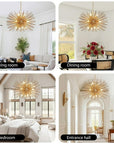 Mid-Century 12-Light Starburst Chandelier