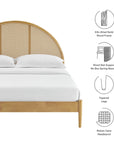 Odette Queen Arched Rattan Cane Platform Bed
