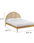 Odette Queen Arched Rattan Cane Platform Bed