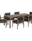Eleni 7 Piece Outdoor Patio Teak Wood Dining Set