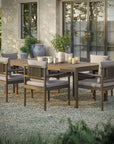 Eleni 7 Piece Outdoor Patio Teak Wood Dining Set