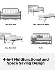 Metal Daybed with Pop Up Trundle Bed