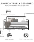 Metal Daybed with Pop Up Trundle Bed