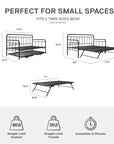 Metal Daybed with Pop Up Trundle Bed