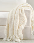 Dreamy Handwoven Fringe Throw - From Where -