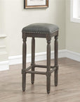 Driftwood Gray Backless Bar Stool - From Where -