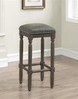 Driftwood Gray Backless Bar Stool - From Where -