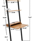Pamella 2 Shelf Leaning Desk
