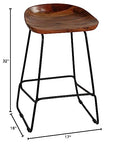 Dumas 30" Solid Wood Barstool (Set of 2) - From Where -