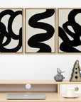Duotone Minimal Dark Brush Stroke Wall Art - From Where -