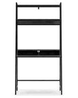 Office Desk with 2 Upper Shelves and Metal Legs, Black and Gray- Saltoro Sherpi