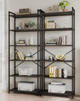 Casacomoda 6-Tier Tall Bookshelf, Large Bookcase with Steel Frame, Deep Book Shelf for Living Room, Home Office, Study, Industrial Style, Black - Walmart.com