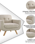 Elena Contemporary Accent Chair - From Where -