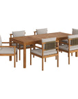 Eleni 7 Piece Outdoor Patio Teak Wood Dining Set - From Where Finds -