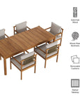 Eleni 7 Piece Outdoor Patio Teak Wood Dining Set - From Where Finds -