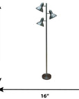 Embleton Brushed Nickel 3 - Head Floor Lamp - From Where -
