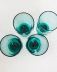 Emerald Green Water Glasses Set of Four - From Where -