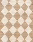 Louie Diamond Checkerboard Jute Rug | Natural