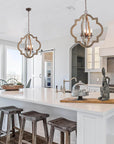 4-Light Wooden Farmhouse Chandelier