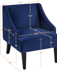 Yaheetech Modern Armchair, Mid-century Upholstered Velvet Accent Chair for Living Room, Blue