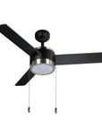 44" Indoor Matte Black Ceiling Fan