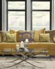 Fabric Upholstered Sofa in Gold - From Where -