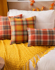 Fall Plaid Yellow Throw Pillow Covers - From Where -