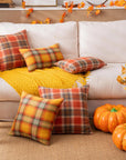 Fall Plaid Yellow Throw Pillow Covers - From Where -