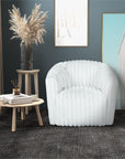 Farleigh Swivel Chair in White - From Where -