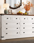 Farmhouse 10 Drawers Double Dresser - From Where -