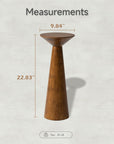 Farmhouse Tall Pedestal End Table - From Where -