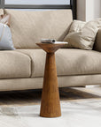 Farmhouse Tall Pedestal End Table - From Where -