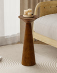Farmhouse Tall Pedestal End Table - From Where -
