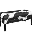 Faux Cowhide Cushioned Ottoman - From Where -