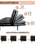 Faux Leather Convertible Futon - From Where -