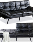 Faux Leather Convertible Futon - From Where -