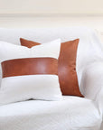 Faux Leather & Cotton Pillow Covers - From Where -