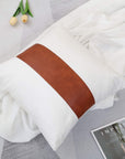 Faux Leather & Cotton Pillow Covers - From Where -