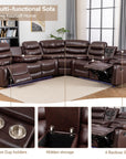 Faux Leather Reclining Sectional - From Where -