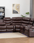 Faux Leather Reclining Sectional - From Where -
