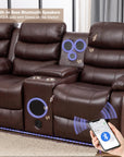 Faux Leather Reclining Sectional - From Where -