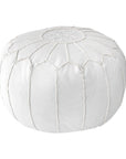 Faux Leather Round Pouf - From Where -