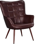 Faux Leather Wingback Accent Chair - From Where -