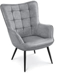 Faux Leather Wingback Accent Chair - From Where -