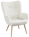 Faux Leather Wingback Accent Chair - From Where -