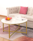 Faux Marble Top Center Table - From Where -