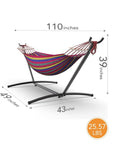 KEESTP Comfortable 2 Person Hammock with Stand,Ease of Assembly Portable Brazilian Hammock,450lb Capacity - Rainbow