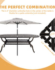 W WARMHOL 9-Piece Patio Dining Set, Outdoor Patio Table and Chair Set of 83.8" Oval Cast Aluminum Dining Table with Umbrella Hole and 8 Outdoor Dining Chairs, Patio Funiture Set for Lawn Garden